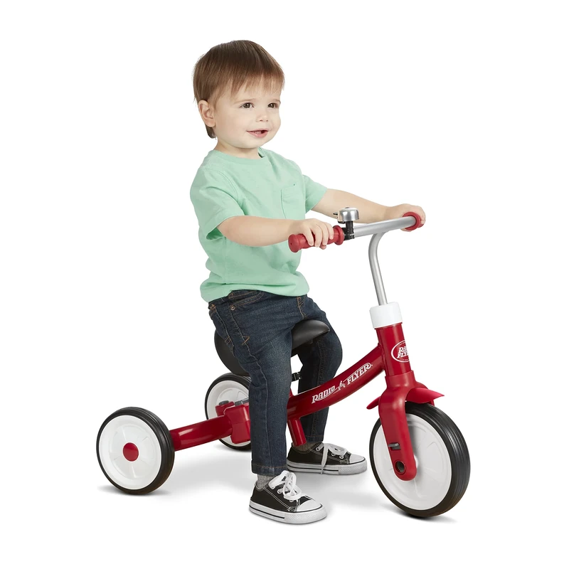 Radio Flyer Triple Play Trike, Red Toddler Tricycle, Balance Bike, and Ride On For 1-3 Years
