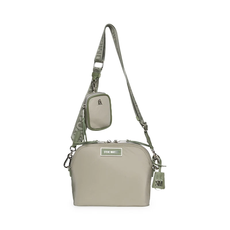 Steve Madden Women's Farren Nylon Dome Crossbody Bag Shoulder, Green (sage), One Size