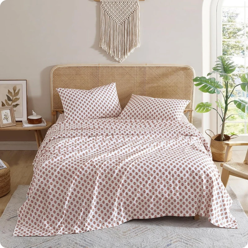 Indigo Ink | Panther Collection | Spice Boho Medallion Printed Sheet Set, King, 4 Pieces - Image 1