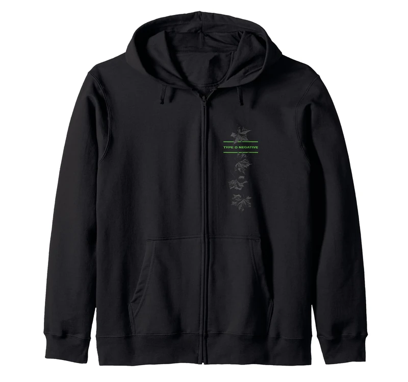 Type O Negative Leaves Double Sided Black Zip Hoodie