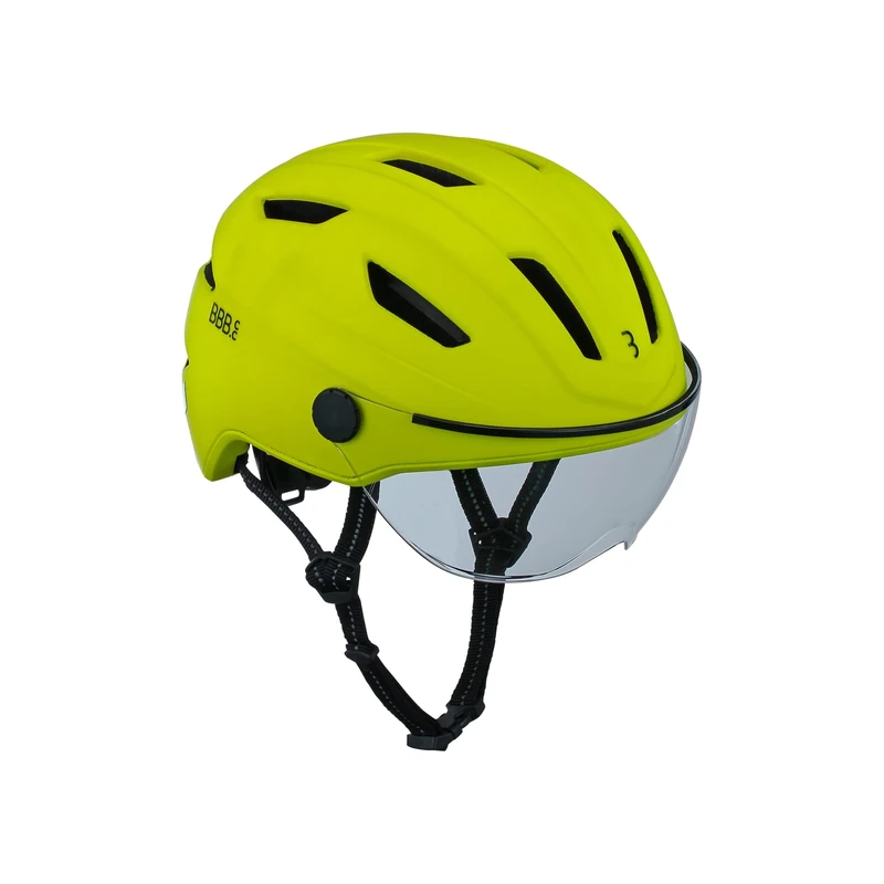 BBB Cycling Adult Speed-Pedelec Helmet for Men and Women E-Bike Helmet with Visor Bike Safety NTA-8776 Certified Head Protection Move FaceShield BHE-57 Neon Yellow Size L