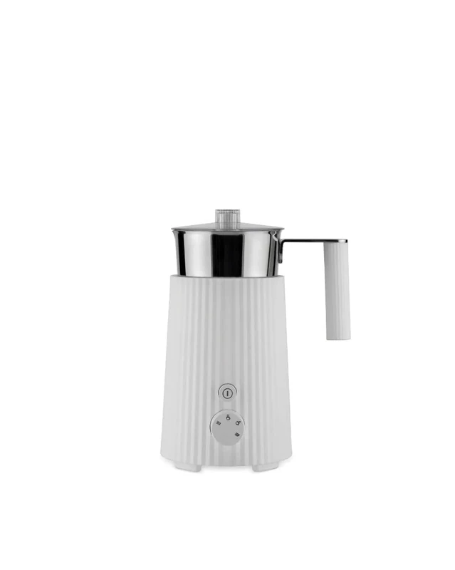 Alessi Plissé MDL13 B/UK - Design Multi-Function Induction Milk Frother in Thermoplastic Resin, Jug in 18/10 Stainless Steel, British Plug 600 W, 35 cl, Black