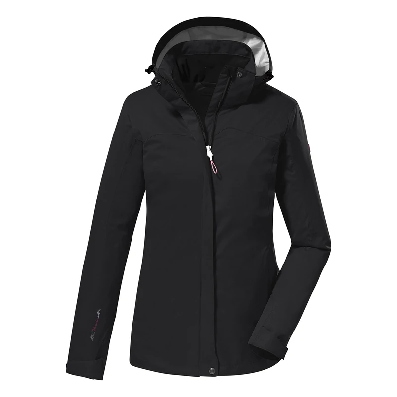 Killtec Women's Kos 133 Wmn Jckt Functional Outdoor Jacket with Zip-Off Hood, Black, 54 (EU)