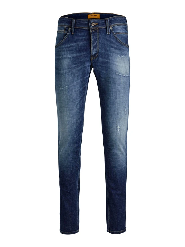 JACK & JONES Male Slim Fit Jeans Plus Size Jjiglenn JJFOX GE 348 PLS Slim Fit Jeans, Blue Denim, 42 W/34 L - Image 1