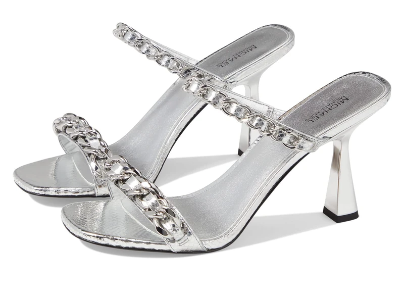 Michael Kors Clara Silver Sandals - Female UK 6.5