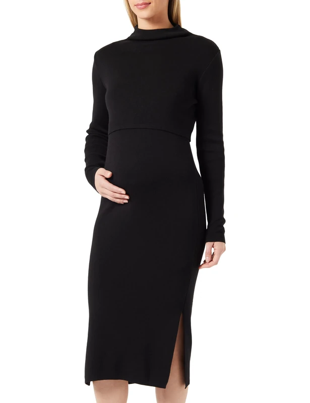 Noppies Women's Dress Foumbot Nursing Long Sleeve, Black-P090, 16