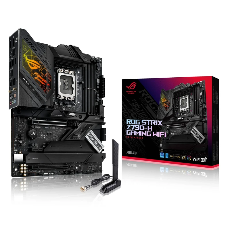 Asus ROG STRIX Z790-H GAMING WIFI, Intel Z790, 1700, ATX, 4 DDR5, HDMI, DP, Wi-Fi 6E, 2.5G LAN, PCIe5, RGB, 4x M.2