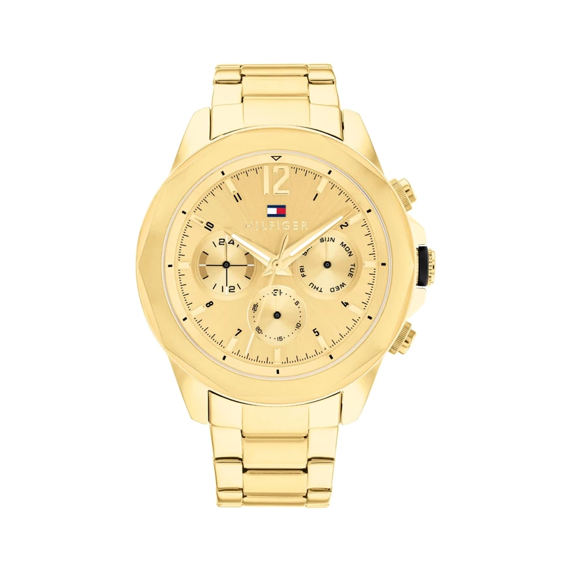 Tommy Hilfiger Analogue Multifunction Quartz Watch for Men with Gold Colored Stainless Steel Bracelet - 1792060