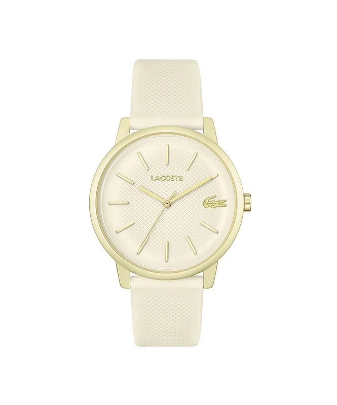 Lacoste Analogue Quartz Watch for Men LACOSTE.12.12 Move Collection with Champagne Silicone Bracelet - 2011239