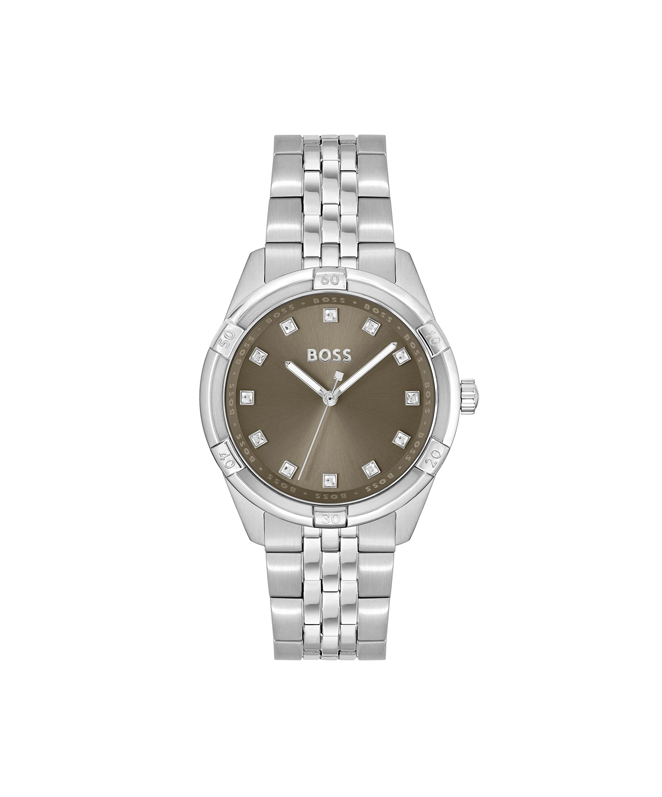 BOSS Analogue Quartz Watch for Women Rhea Collection with Silver Stainless Steel Bracelet - 1502699