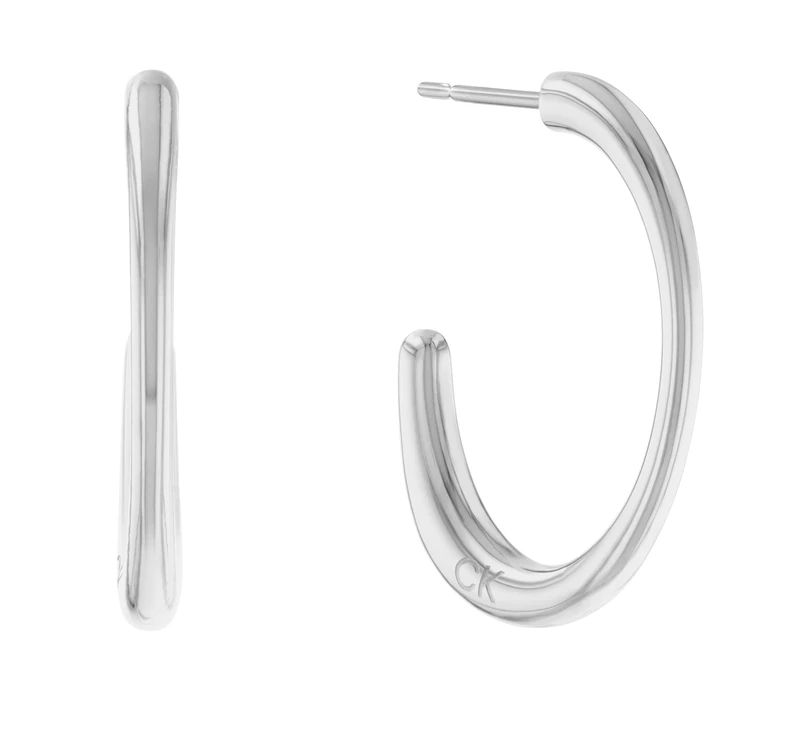 Calvin Klein Women's PLAYFUL ORGANIC SHAPES Collection Hoop Earrings in Stainless Steel - 35000346