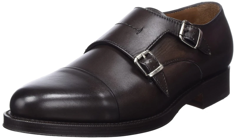 Lottusse Men's Premium Monk-Strap Loafer, Mocha, 10 UK