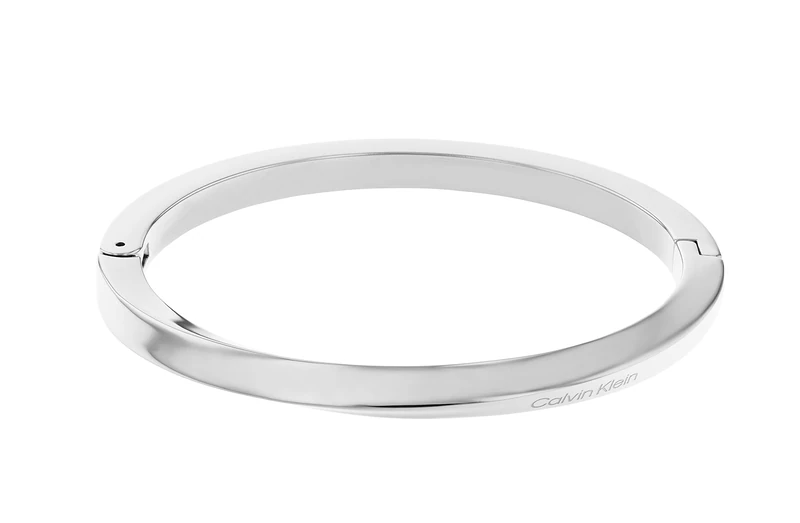Calvin Klein Women's TWISTED RING Collection Bangle Bracelet in Stainless Steel - 35000312