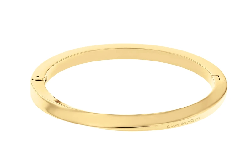 Calvin Klein Women's TWISTED RING Collection Bangle Bracelet in Yellow Gold - 35000313