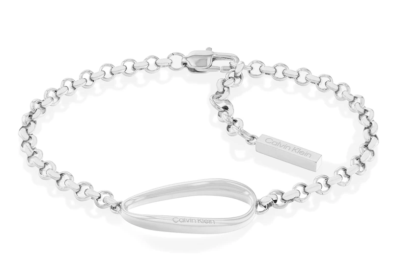 Calvin Klein Women's PLAYFUL ORGANIC SHAPES Collection Bracelet in Stainless Steel with a Charm - 35000357