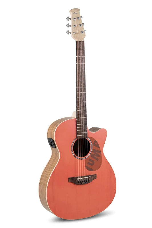 Applause Electric Acoustic Guitar Jump OM Cutaway Electro Peach AEO-69-O