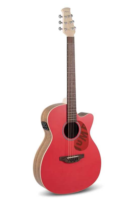 Applause Electric Acoustic Guitar Jump OM Cutaway Electro Lipstick AEO-69-R