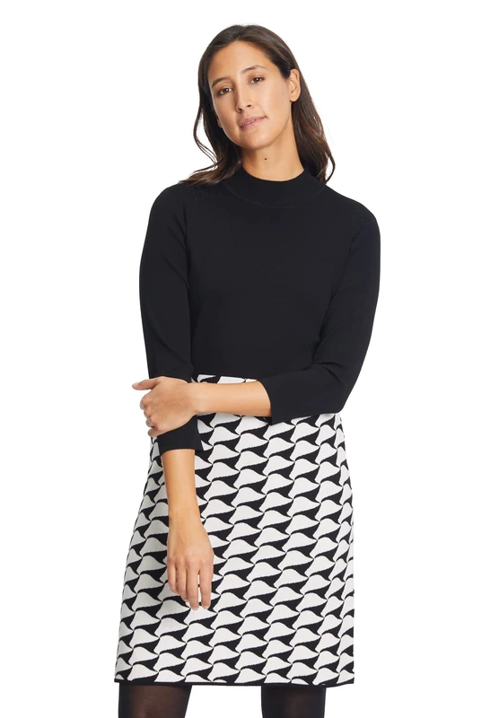 Robe Légère Women's 6512/4055 Dress, Patch Black/Cream, 14