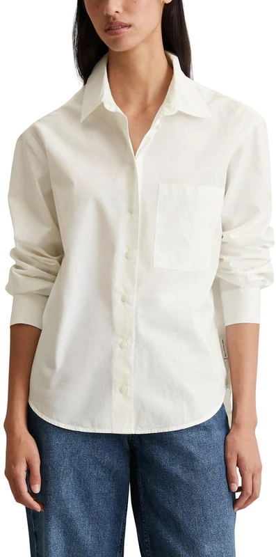 Marc OߴPolo Denim Women's Classic Organic Cotton Blouse, White (Scandinavian White), XXS