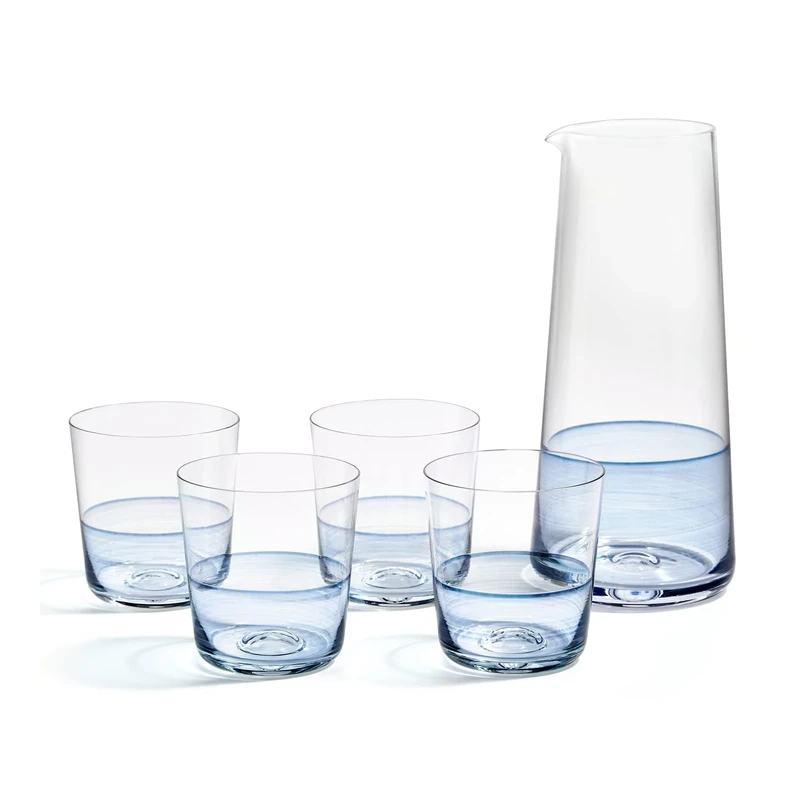 Royal Doulton 1815 Blue Carafe & Tumbler 5-Piece Set
