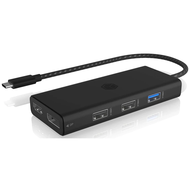 ICY BOX USB-C Docking Station (9-in-1) Dual Monitor 2 HDMI and 1 DP / Laptop Docking Station with Dual HDMI + DisplayPort (3 USB Ports, 100W PD), IB-DK4011-CPD