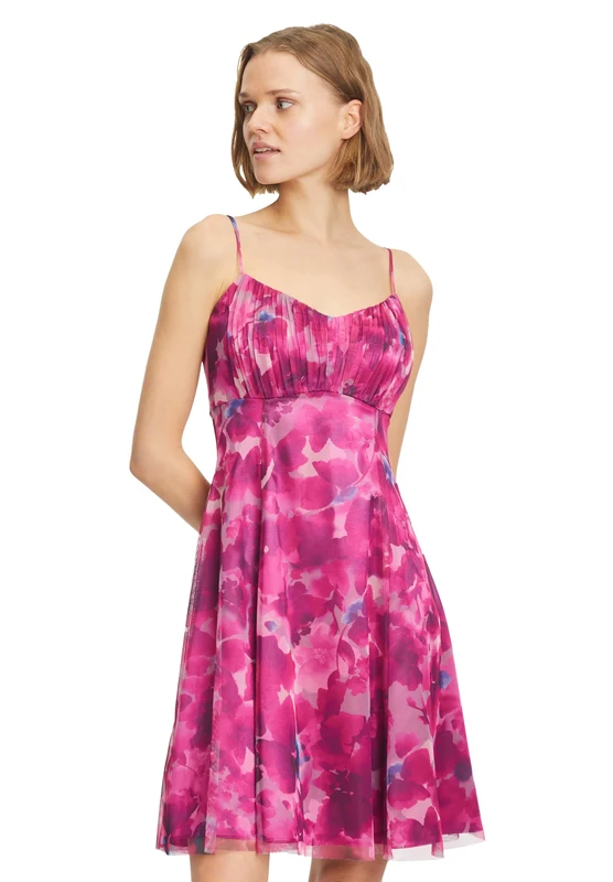 Vera Mont Women's Floral Print Cocktail Dress, Pink, 14