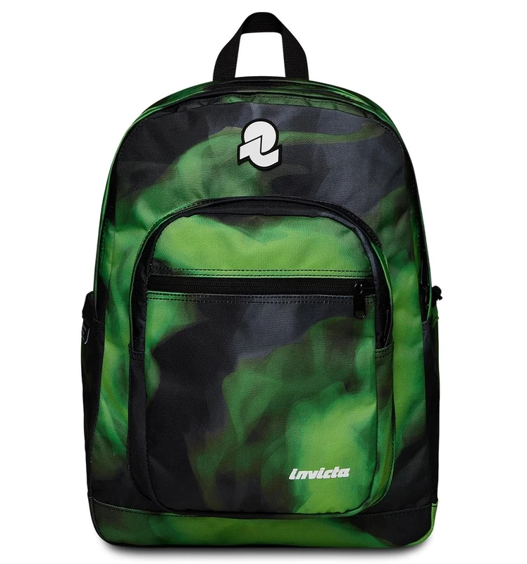 Invicta JELEK Fantasy School Backpack, Green – Double Compartment Backpack – PC Pocket, Bottle Pocket, Internal Organizer – Boys School Backpack, Leisure Backpack – Eco Material, Black, Green, 32 x 43