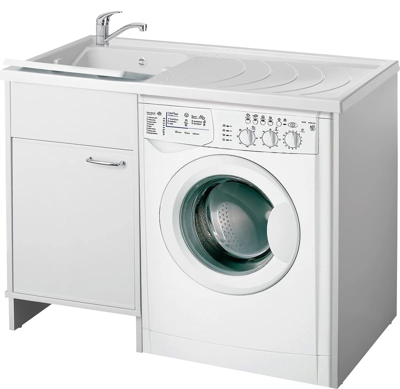 Negrari 9008KAM Reversible Washbasin, Acid Resistant PP Bath, Indoor/Outdoor, White, 109 x 60 x 89