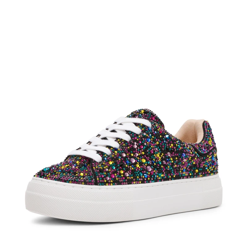 Betsey Johnson Women's Sidny Sneaker, Black Multi, 9.5