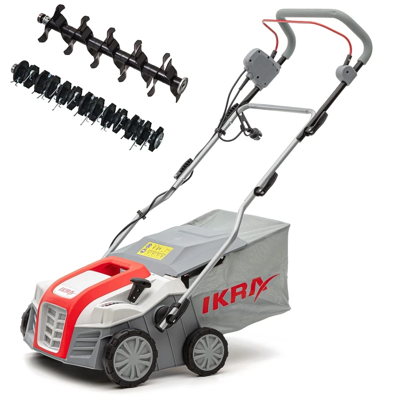 IKRA Electric Scarifier Lawn Aerator IEVL 2000, Collection Basket 55l, Working Width 40 cm, 2000W