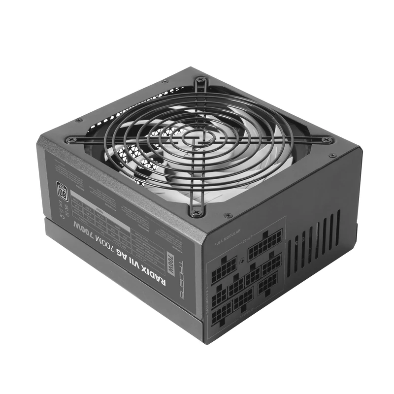 Tacens RADIX VII AG 700, Full Modular 700W ATX Power Supply, 10 Years Warranty, 80Plus Silver, +87% Efficiency, 140mm FDB Fan with AI-RPM Technology, Japanese 105º Capacitors, Black