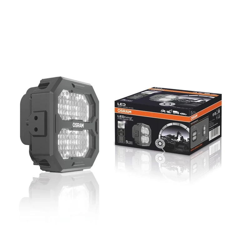 OSRAM LEDriving® Cube PX2500 Wide, LEDPWL 104-WD, Off Road LED Work Lights, 2500 lumens, Folding Box (1 Lamp)