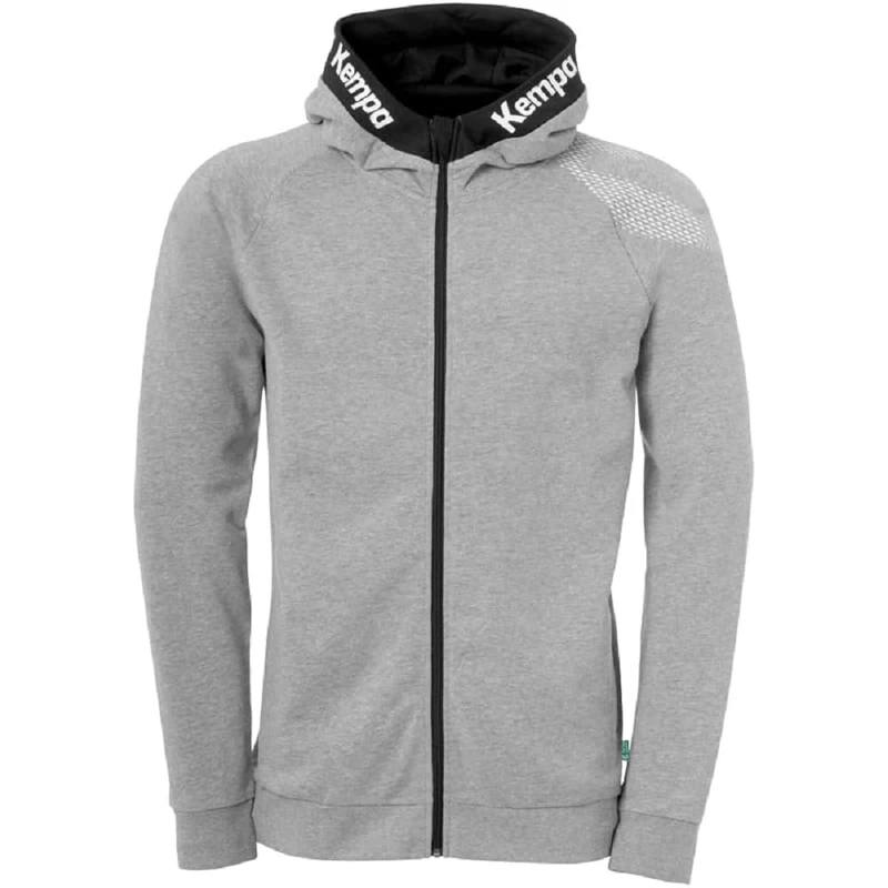 Kempa Men's Core 26 Hood Jacket Men's Boys Hooded Jacket Training Jacket Sweatshirt Hoody Pullover with Hood Dark Grey Melange