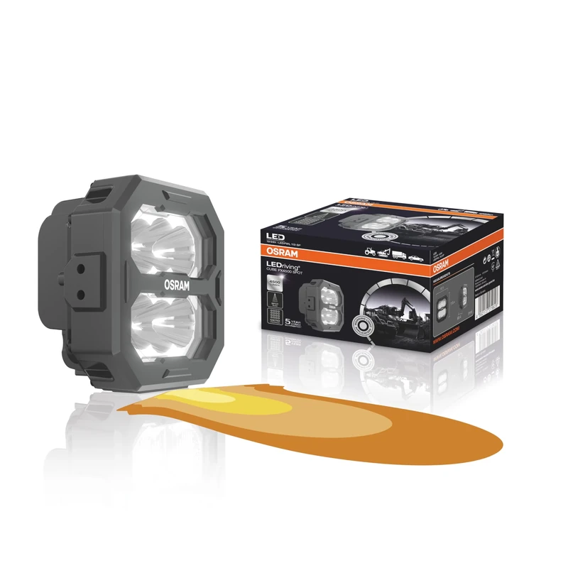 OSRAM LEDriving® Cube PX4500 Spot, LEDPWL 109-FL, Off Road LED Work Lights, 4500 lumens, Folding Box (1 Lamp)