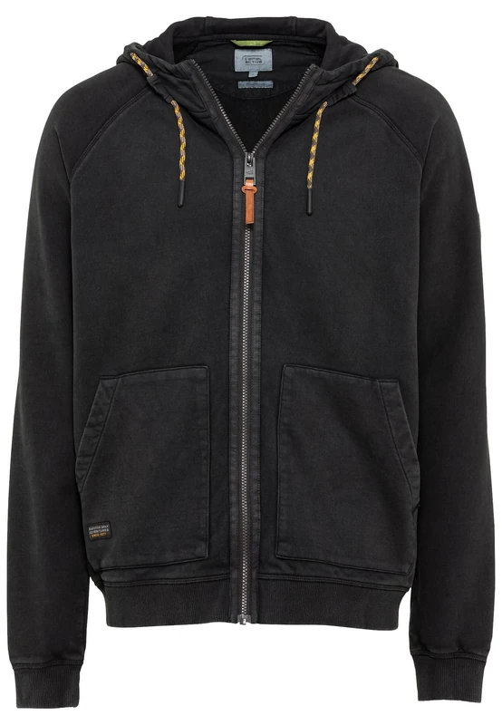 camel active Men's Hooded Sweat Jacket, Black, S