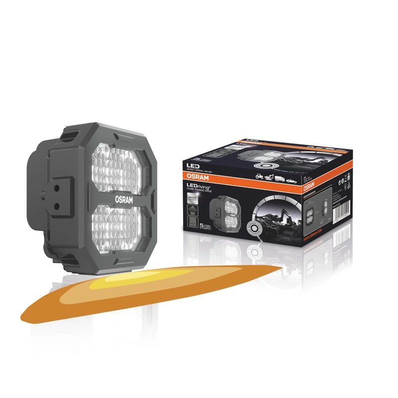 OSRAM LEDriving® Cube PX4500 Wide, LEDPWL 106-WD, Off Road LED Work Lights, 4500 lumens, Folding Box (1 Lamp), Black