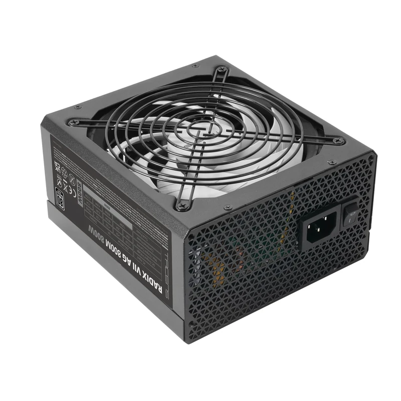 Tacens RADIX VII AG 800, Full Modular 800W ATX Power Supply, 10 Years Warranty, 80Plus Silver, +87% Efficiency, 140mm FDB Fan with AI-RPM Technology, Japanese 105º Capacitors, Black