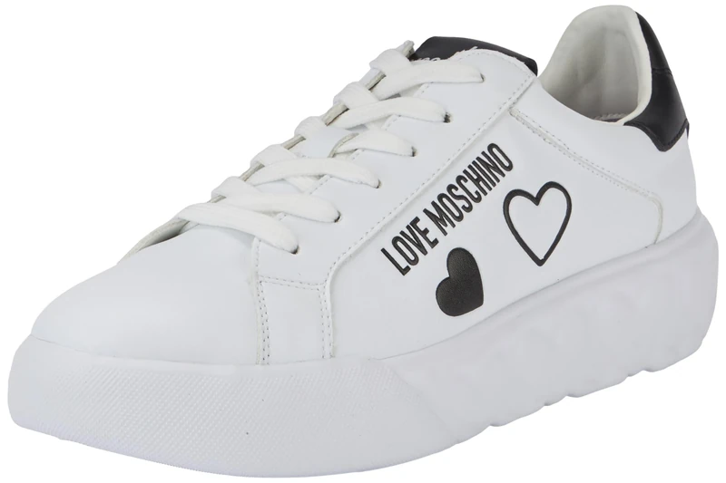 Love Moschino Women's JA15904G0H Sneakers, White 0A, 3.5 UK