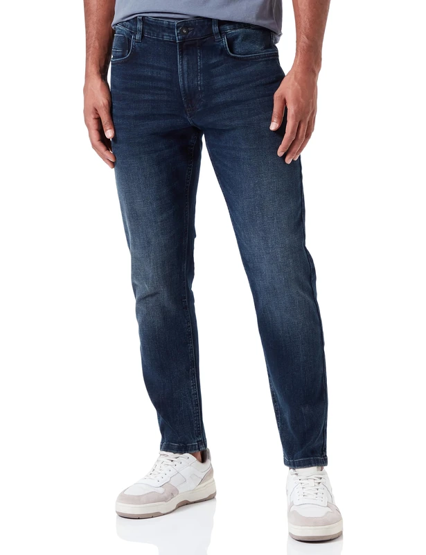 camel active Men's Herren Tapered Fit Flexxxactive 5-Pocket Jeans Blau, Menswear-31/30, Blue, 31 W/30 L