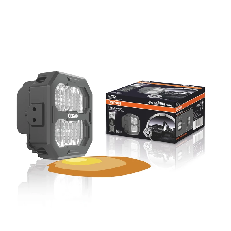 OSRAM LEDriving® Cube PX4500 Flood, LEDPWL 109-FL, OFF ROAD LED work lights, 4500 lumens, Folding box (1 Lamp)