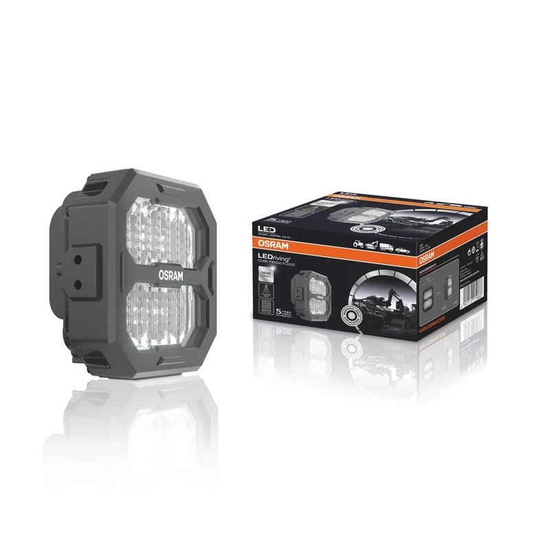 OSRAM LEDriving® Cube PX1500 Flood, LEDPWL 115-FL, Off Road LED Work Lights, 1500 lumens, Folding Box (1 Lamp)