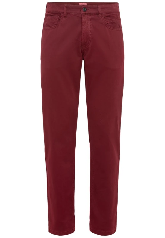 camel active Men's Herren Regular Fit 5-Pocket Canvas Hose Rot, Menswear-35/32 Jeans, red, 35 W/32 L