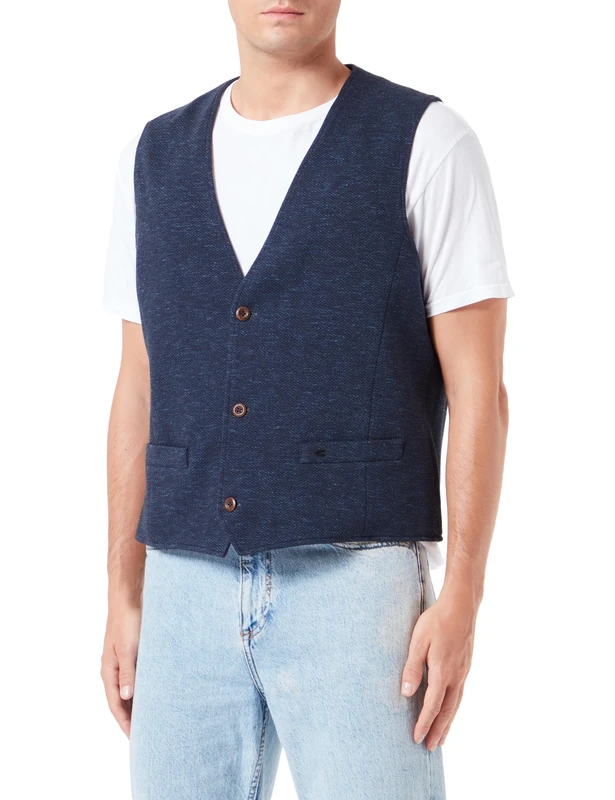 camel active Men's 451355/2I38 Blazer waistcoat, dunkelblau,