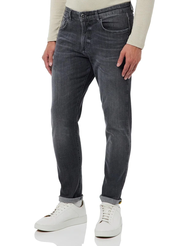 camel active FleXXXactive® Men's Tapered Fit 5-Pocket Jeans, Gray, 34 W/32 L