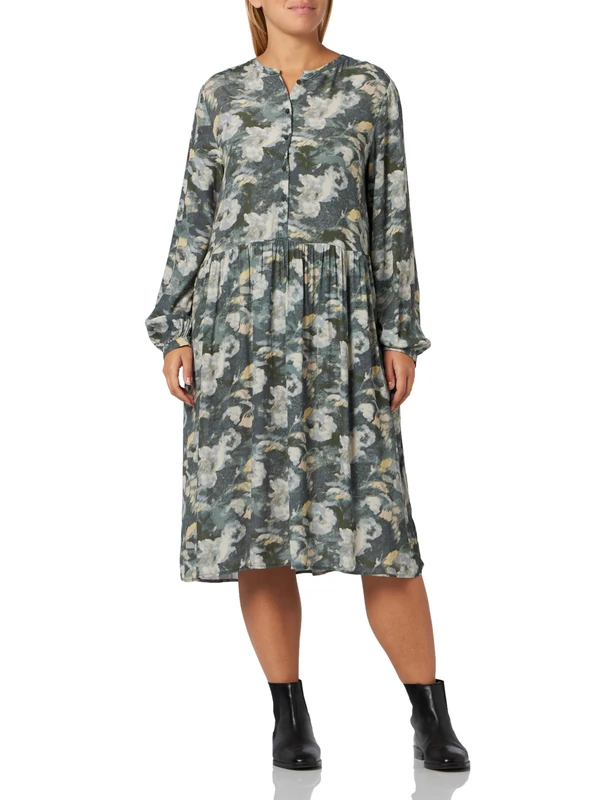 camel active Women's Dress, AOP Smoke Khaki, M