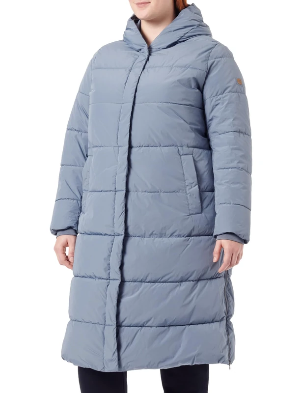 camel active Women's Recycled Polyester Long Puffer Coat, lightblue, 12