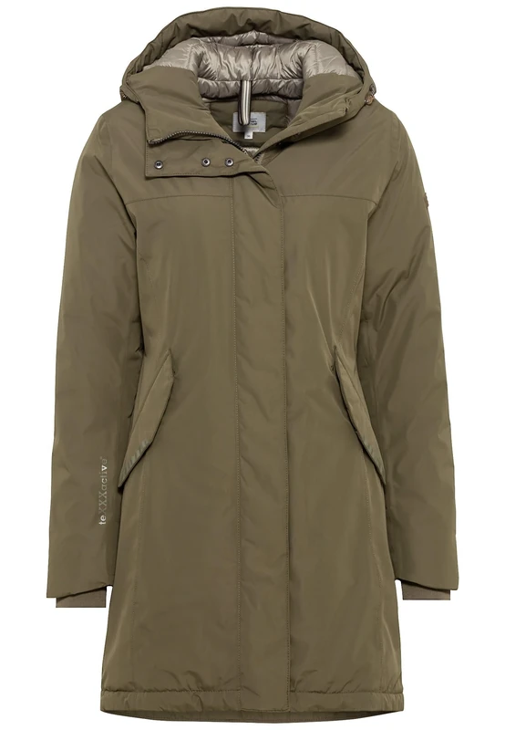 camel active Women's Long Texxactive Coat, Green, 12