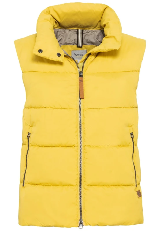 camel active Women's short cropped quilted vest, yellow, 44 - Image 1