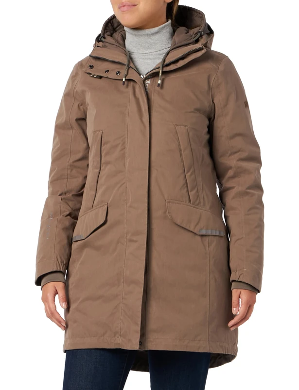 camel active Women's Long 2-in-1 Texxactive Jacket Coat, Brown, 40