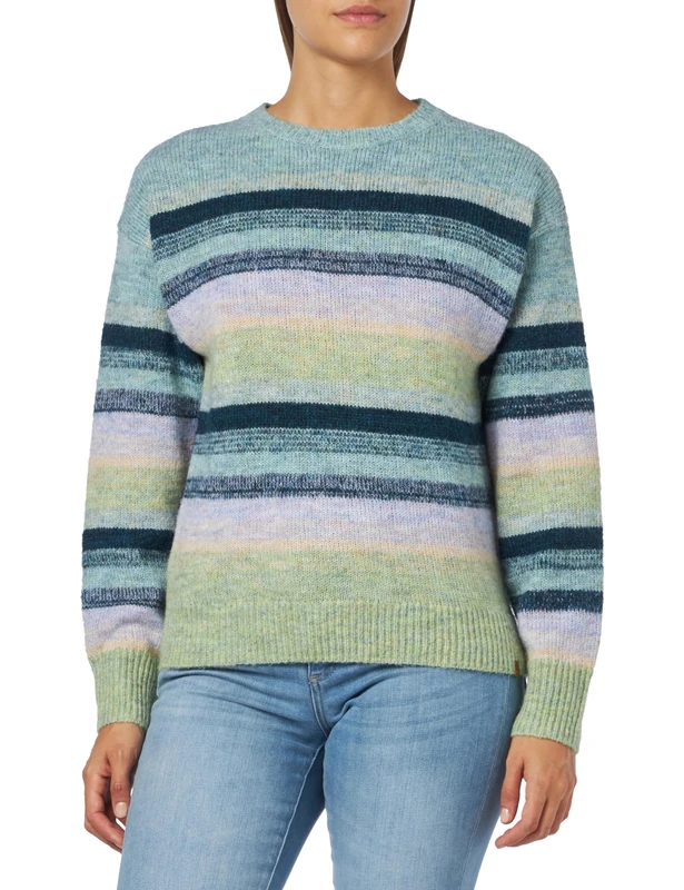 camel active Women's Knitted Jumper Made from Recycled Material Mix, Light Jade Fantasy, XXL - Image 1